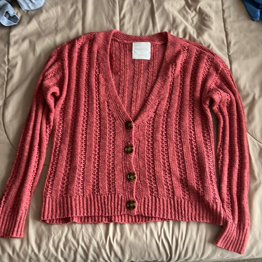 Red knit sweater top from Ultra Flirt.